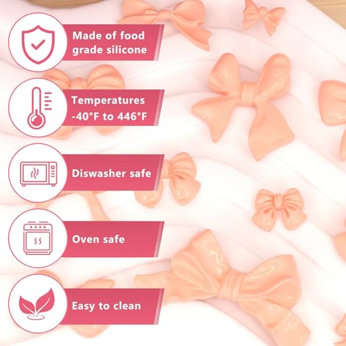 2Pcs Bowknot Chocolate Molds Bow Jewelry Resin Molds Fondant Mold Candy Cake Pop Molds for Cupcake Cake Candy Chocolate Sugarcraft Pudding Decoration