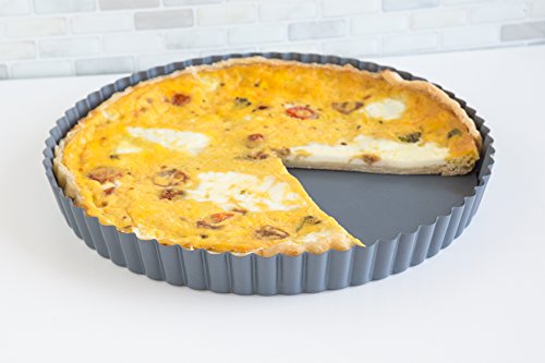 Fox Run 9.5-Inch Non-Stick Tart Pan, Removable Bottom Quiche Pan - style: 9.5-Inch Round