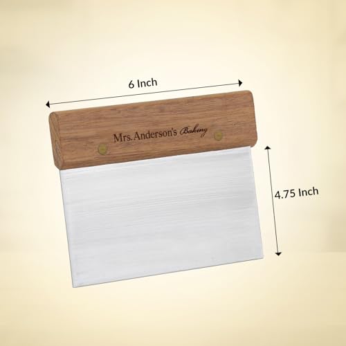 Mrs. Anderson's Baking Pastry Dough Scraper, 6 Inch, Stainless Steel And Wood, Professional Quality, For Portioning Dough And Scraping Work Surfaces - style: Dough Scraper, Wood Handle