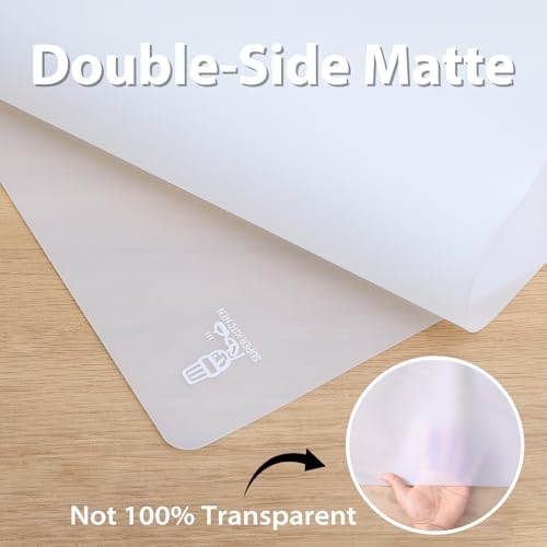 Thick Silicone Counter Mat Large 23.4x15.6" for Kitchen Countertop Crafts - color: White Translucent