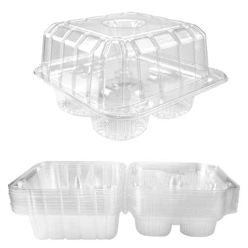 20 Pack 4-Compartment Cupcake Containers
