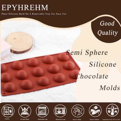 15 Cavity Semi Sphere Silicone Chocolate Molds Set Of 2 - color: Style A