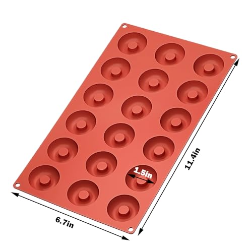 2pcs Mini Donut Pan Silicone Mold for Mini Donut, 18 Cavities Silicone Molds for Donut Home Reusable Donut Baking Pan Tray