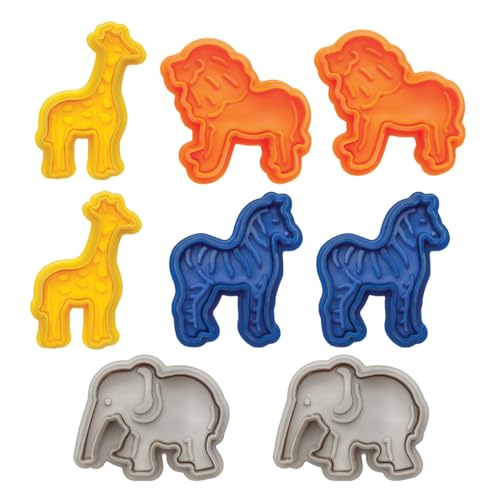 Mrs. Anderson’s Baking Animal Cracker Cookie Cutters, BPA Free, Set of 8 - style: Giraffe, Elephant, Lion- Set/2