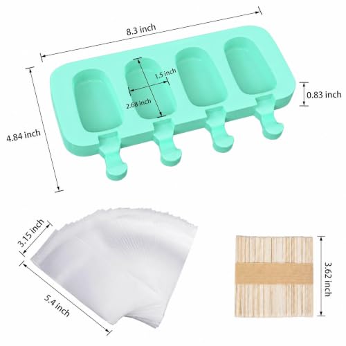 Popsicles Molds, Ozera 2 Pack Homemade Cake Pop Molds Cakesicle Maker Set - color: Blue and Green
