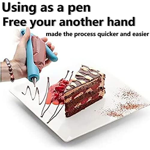 Cake Decorating Pen Tool Kit Pastry Bag DIY Cake Deco Tools Kit Pastry Icing Pen Piping Kit Bags(Blue) - color: Blue