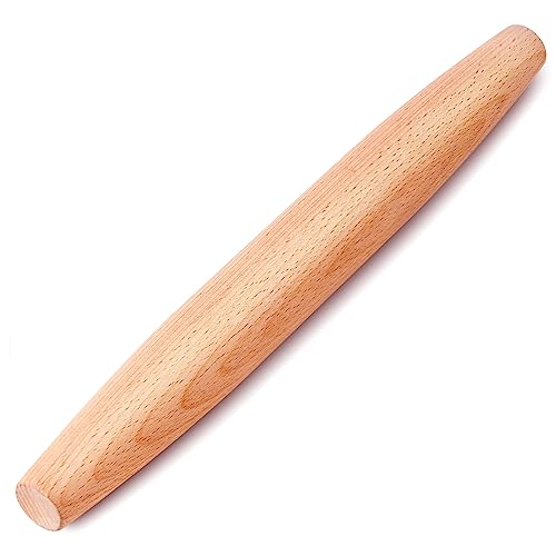 French Rolling Pin for Baking - AMPSEVEN Wooden Rolling Pin Dough Roller for Baking Pizza Pasta Dumpling Thin Pasta Piecrust 30CM 11.8inch - size: 30cm(11.81inch)