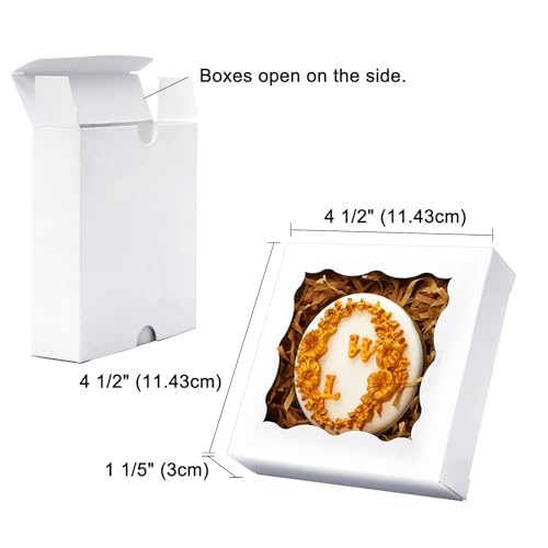 100pcs Individual Cookie Boxes 4 1/2" x4 1/2" x1 1/5" Treat Boxes