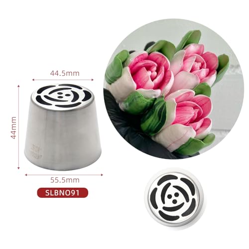 5 Pieces Stainless Steel Extra Large Russian Piping Tips Set - color: SILVER SET4