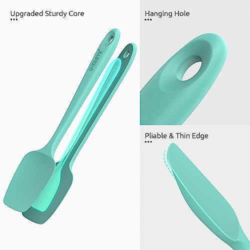 U-Taste Silicone Spoon Spatula Set of 3, 480°F High Heat Temp, Aqua Sky - color: Aqua Sky
