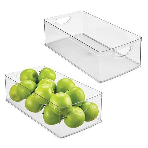 iDesign Stackable Clear Plastic Extra Long Storage Bin, 2-Pack - style: Pack of 2