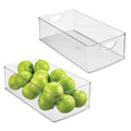 iDesign Stackable Clear Plastic Extra Long Storage Bin, 2-Pack - style: Pack of 2