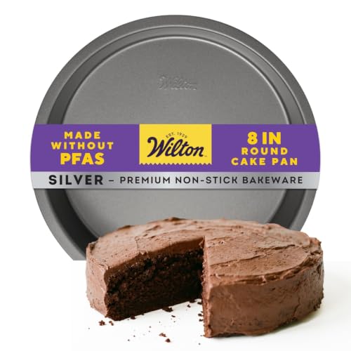 Wilton Silver Non-Stick Round Cake Pan, Made Without PFAS, 8 in.