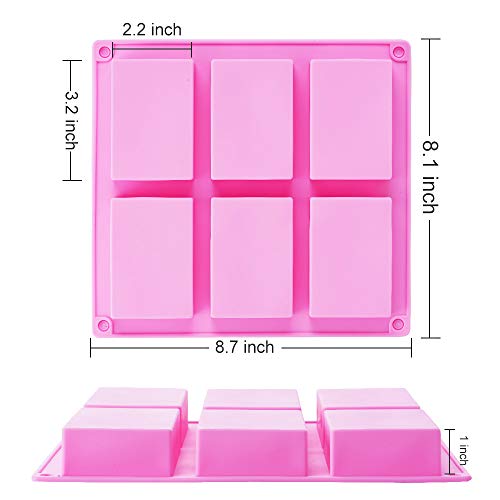 TDHDIKE 3 Pack Silicone Soap Molds 6 Cavities (Blue/Pink/Green) - color: Blue & Pink & Green