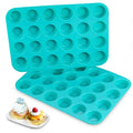 CAKETIME Mini Muffin Pan 24 Mini Cupcake Pans Silicone Molds Food Grade Silicone Muffin Pans for Baking Pack of 2 - size: 24-Cup Mini