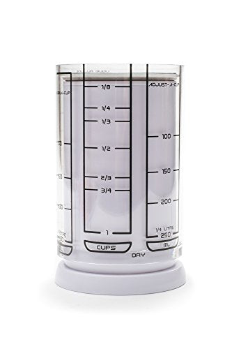 KitchenArt 1 Cup Adjust-A-Cup, Plastic, White - color: White/Clear - 1 Cup