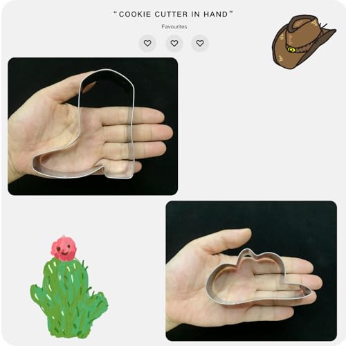 LUBTOSMN 2 Pcs Cowboy Cowgirl Cookie Cutter Set, 3.5" Dishwasher-Safe