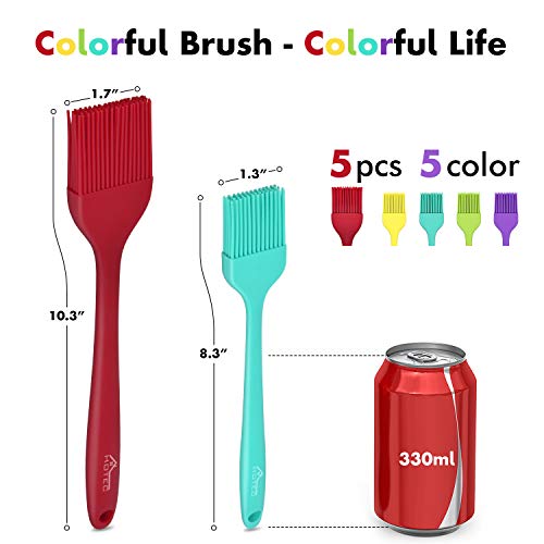 HOTEC 600℉ Heat Resistant Silicone Basting &Pastry Brush, Multicolor 5 - color: Multicolor
