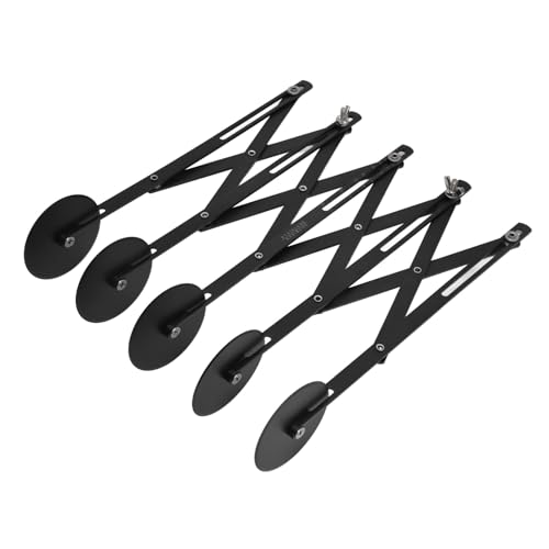 5 Wheel Pastry Cutter, Expandable Stainless Steel Pizza Slicer & Pasta Cutter, Adjustable Dough Roller Cutter for Baking Pastries Brownies and Pizza Kitchen Tool (Black)