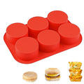 3 Inch Silicone Egg Bites Baking Molds, 6 Cavity Round Jumbo Muffin Top Pan