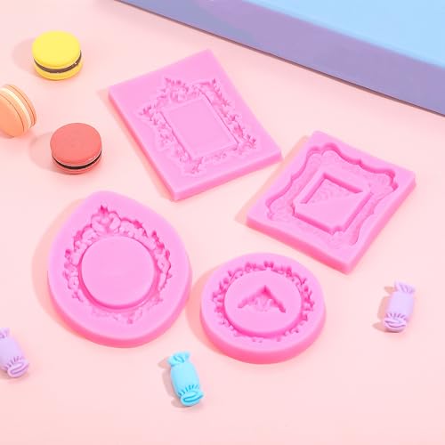 4 Pcs Photo Frame Silicone Molds, Various Sizes