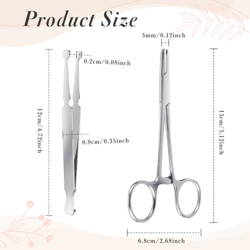 2 Pcs Piercing Ball Grabber Tool, 3mm Piercing Barbell Clamps Tool - size: Common