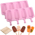 WMKGG Popsicle Silicone Molds Set, 2 PCS Ice Cream Mold(Standard Size/Pink) - color: Pink