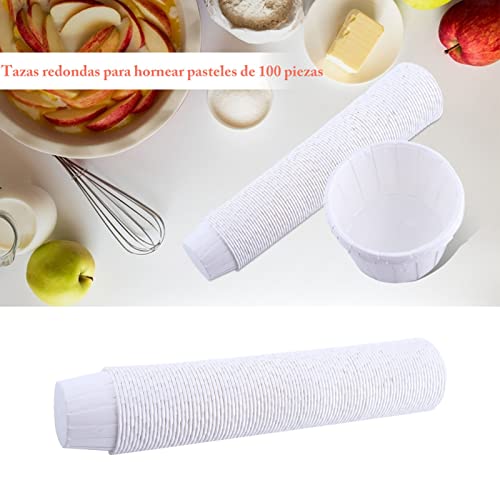 100Pcs Mini Baking Cups, Mini Muffin Cups (Pure White) - color: White