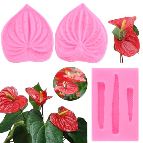 ZiXiang Anthurium Silicone Mold Anthurium Stamen Fondant Molds Set of 2 - color: Style G