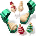 2 Pack Christmas Cake Pop Molds, Christmas Tree, Snowman 3D - color: Christmas Tree,Snowman, size: Large