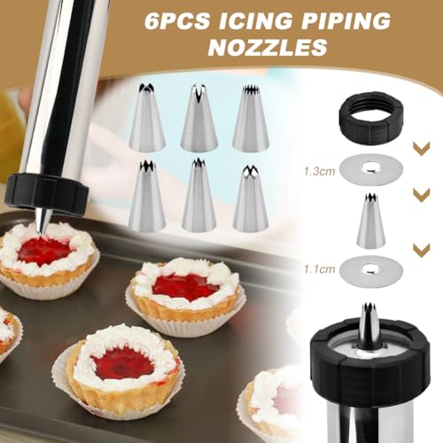 3-in-1 Churro Maker Kit, Stainless Steel Cookie Press Gun
