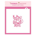 The Cookie Countess Santa and Rudolph Stencil - Drawn by Krista