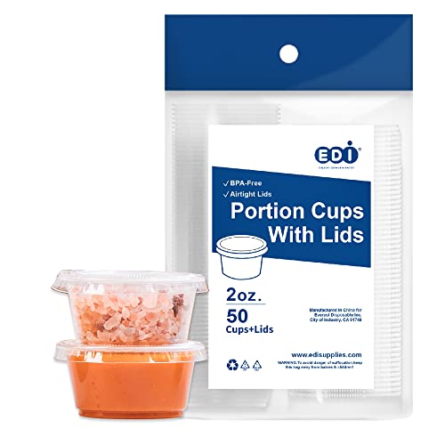EDI Clear Disposable Sauce Cups with Lids, Jello, 2 oz, 50 Count - style: 2 oz