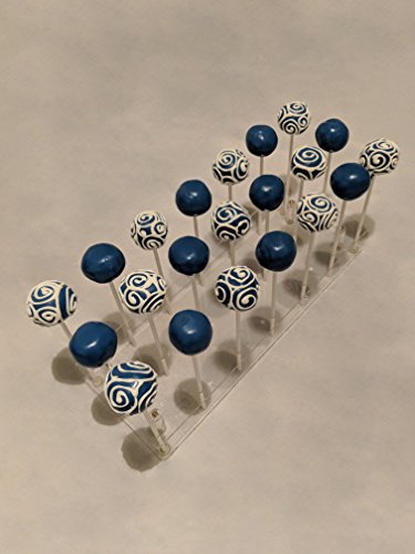 21 Hole Clear Acrylic Cake Pop Display Stand by FireHype | Great For Large Pops | Drying Cooling Decorating Cake Ball Holder | Cotton Candy Lollipop Dessert Sticks | Weddings, Baby Showers, Birthdays