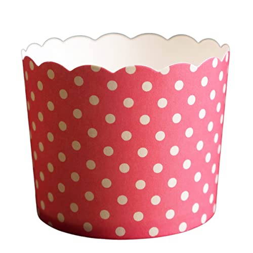 Paper Baking Cups (Polka Dots), Greaseproof Disposable Cupcake Liners (Pink, Large Cups (50-Pack)) - color: Pink