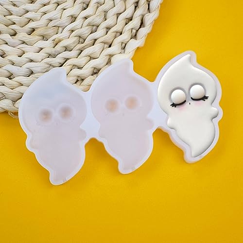 mostsom Halloween Silicone Mold Ghost Lollipop Mold Cake Pops Mold Chocolate Candy Silicone Mold Pop Lollipop Maker Tool Cake Baking 2PCS (O_ Ghost) - size: O_ Ghost