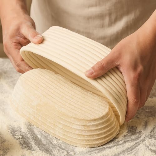 Saint Germain Bakery 10-Inch Oval Banneton Proofing Basket with Liner