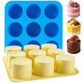 Sidosir 2Pcs Tall Cylinder Silicone Molds for Baking, 9-Cavity Non-Stick Silicone Baking Molds for Small Mousse Cake - size: Tall Cylinder Silicone Mold