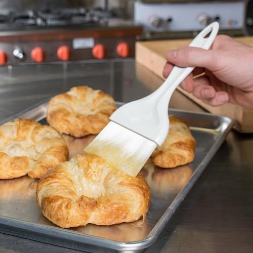 Soro Essentials- 4" Flat Nylon Pastry Basting Brush with Plastic Handle- Basting Baking Brush for Butter Oil Glazes BBQ Sauce Marinades & Grilling - size: 4 Inch