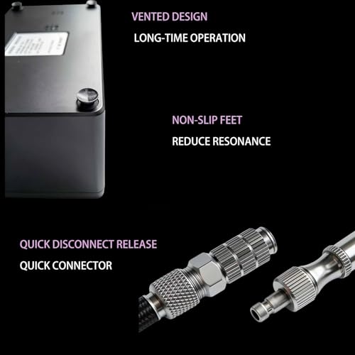 RDSWA Airbrush Kit with Quiet Air Compressor,Portable 51psi Pressure,One-Button Easy Operation,Dual-Action,0.3mm Nozzle,Ideal for Models,Nail Art,Barber,Makeup,Cake Decoration,Beginners-Professionals