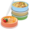 Webake 4 Inch Silicone Air Fryer Egg Molds with Lids, 4 oz Creme Brulee Dishes Shallow Ramekins, Food Storage, Microwave Egg Poacher, Set of 4 - size: 4 Inch