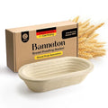 Wood Pulp Banneton Bread Proofing Basket – 13" Oval 1.5LB Brotform, Grooved Pattern– Non-Stick Natural Wood Pulp Pressed for Durability– Made in Germany Proofing Basket for Sourdough Bread Baking