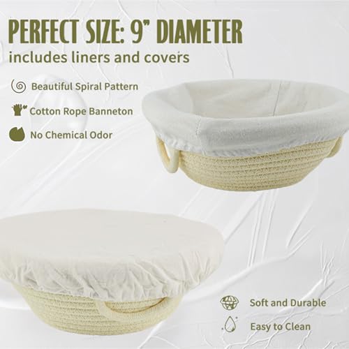 Sourdough Starter Kit, Breathable Cotton Basket, Machine Washable