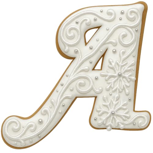 Mighty Gadget Fancy Cursive Letter A to Z Cookie Cutter - 4" Tall Alphabet Baking Mold (Random Color) (A) - color: A