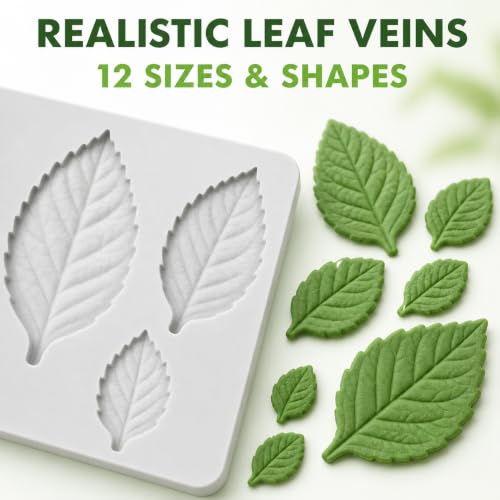 3D Mini Rose Leaf Silicone Fondant Mold - style: rose leaves molds 1
