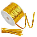 Gold Metallic Twist Ties 100 Yards – Heavy Duty Metal Twist Ties Roll for Bread Bags, Coffee Bags, Treat Bags, Garden Plants, Gift Wrapping, Crafts, Baking, and Cable Organization - color: gold