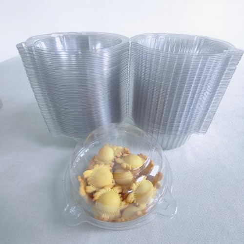 50 Pack Jumbo Muffin Containers, Clear Plastic Muffin Cartons