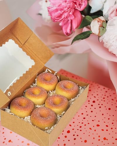 qiqee Auto-pop up Bakery Box with Window 9"x6"x2.5" 150Pcs Bakery Box Brown - color: 9x6x2.5, 150Pcs, Brown