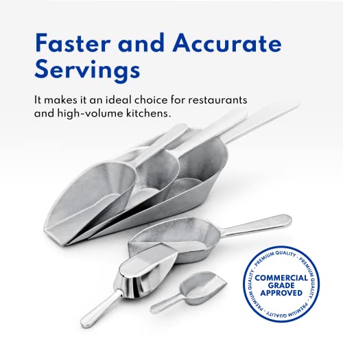 New Star Foodservice Cast Aluminum Flat Bottom Utility Scoop, 1oz, Silver - size: 1-Ounce