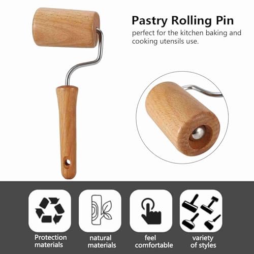 Small Rolling Pin, Pizza Dough Roller, Non Stick Wood Pastry Roller, Kitchen Wooden Rolling Pins for Baking Cooking Cookie Bread Tortilla Dumpling Fondant Clay (Style 4) - size: Style 4